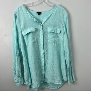 Talbots 100% Linen Button-Down Shirt